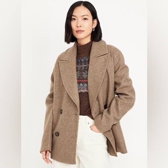 Old navy Oversized Double-Breasted Short Pea Coat NWT XL - Picture 1 of 7